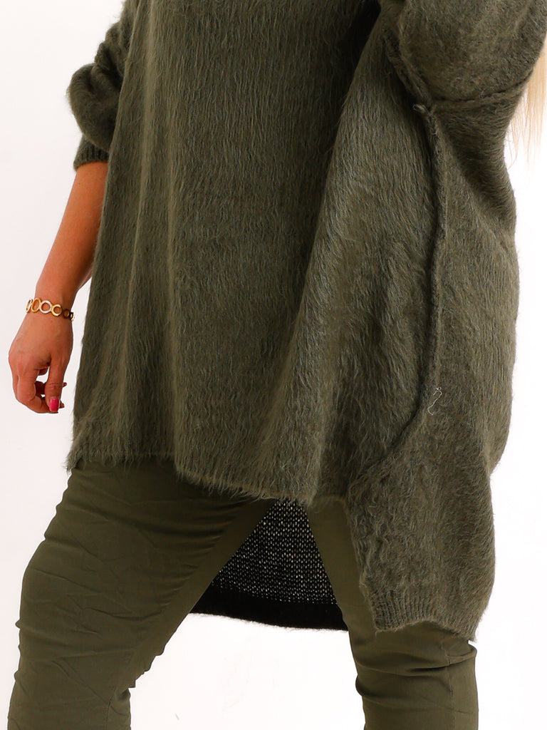 Curvy Pullover VALURA – Extra langer Oversize-Schnitt mit Inside-Out-Nähten – Gr. 48-58