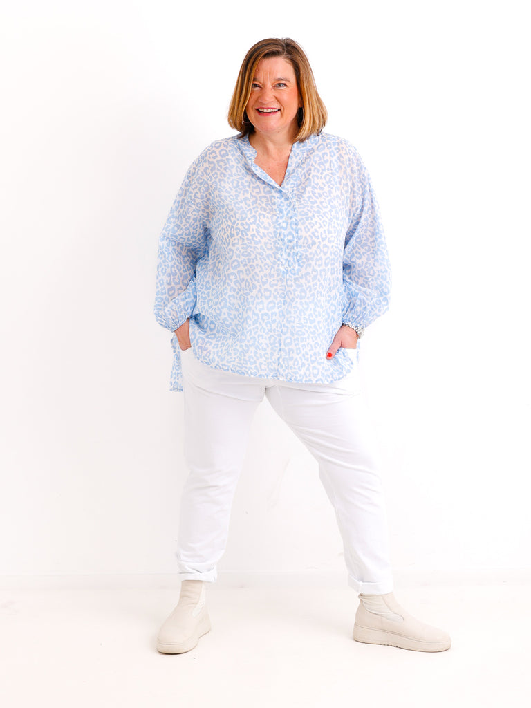 Oversize Leo-Blusenshirt PAMY.S – Luftige Baumwolle – Gr. 36-44