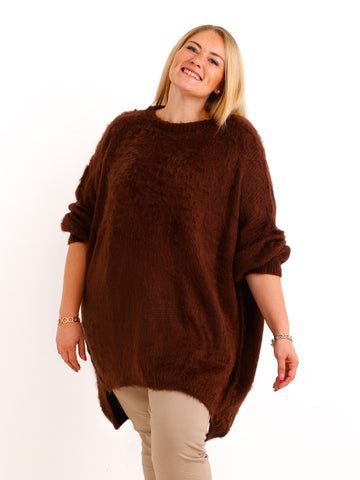 Curvy Pullover VALURA – Extra langer Oversize-Schnitt mit Inside-Out-Nähten – Gr. 48-58