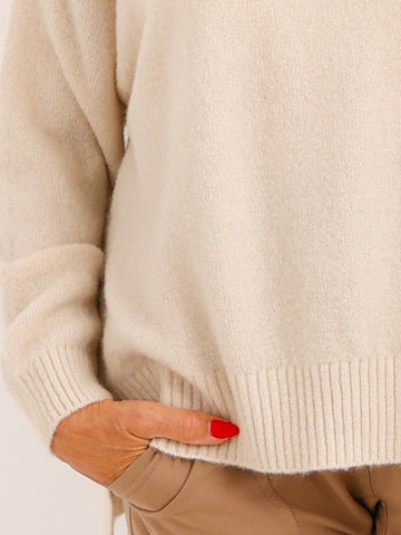 Oversize Pullover CIRELL – Kuscheliger Alpaka-Mix mit verlängerter Rückenpartie – Gr. 38–44