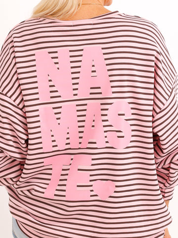 Oversize Sweatshirt MIRETTA – Namaste Statement-Print – Gr. 38–42/44