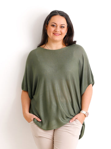 Kurzarm Pullover DELIA - Curvy One Size 40-48