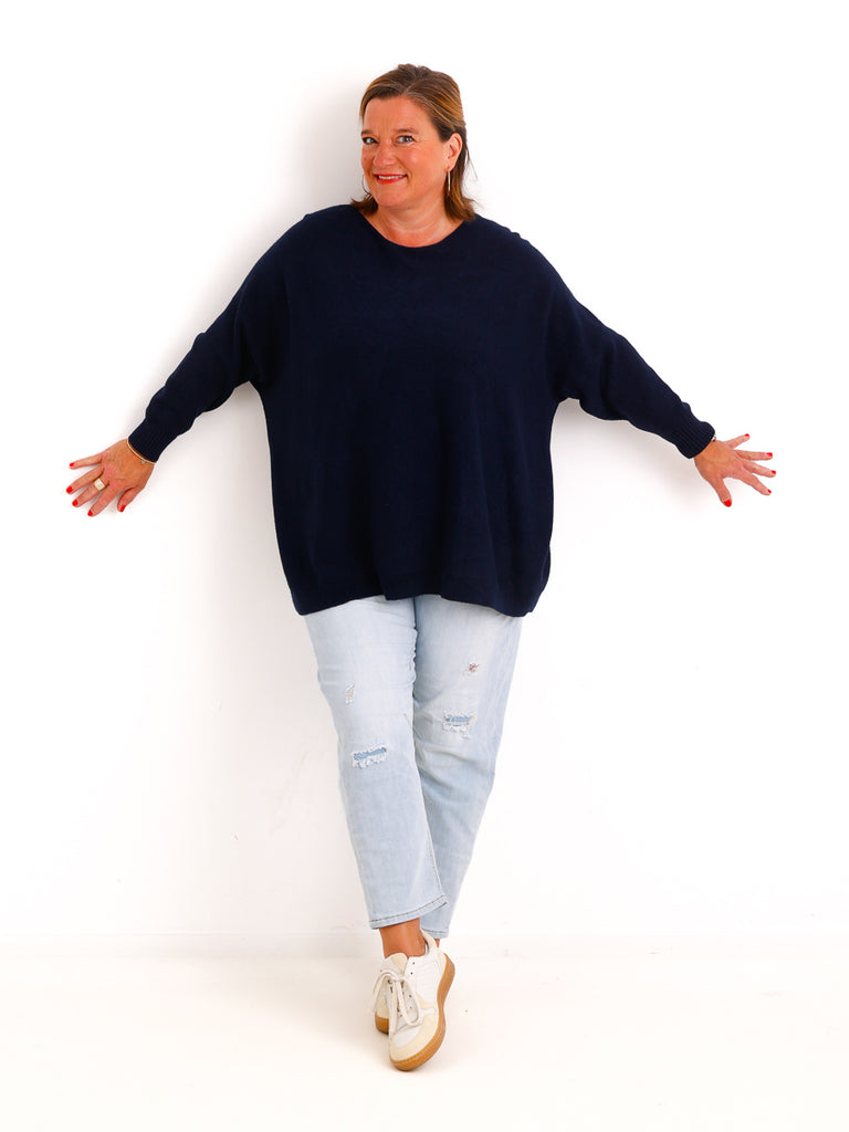 Feinstrick-Oversize-Pullover MILA.S – Wohlfühl-Schnitt – Gr. 38-48