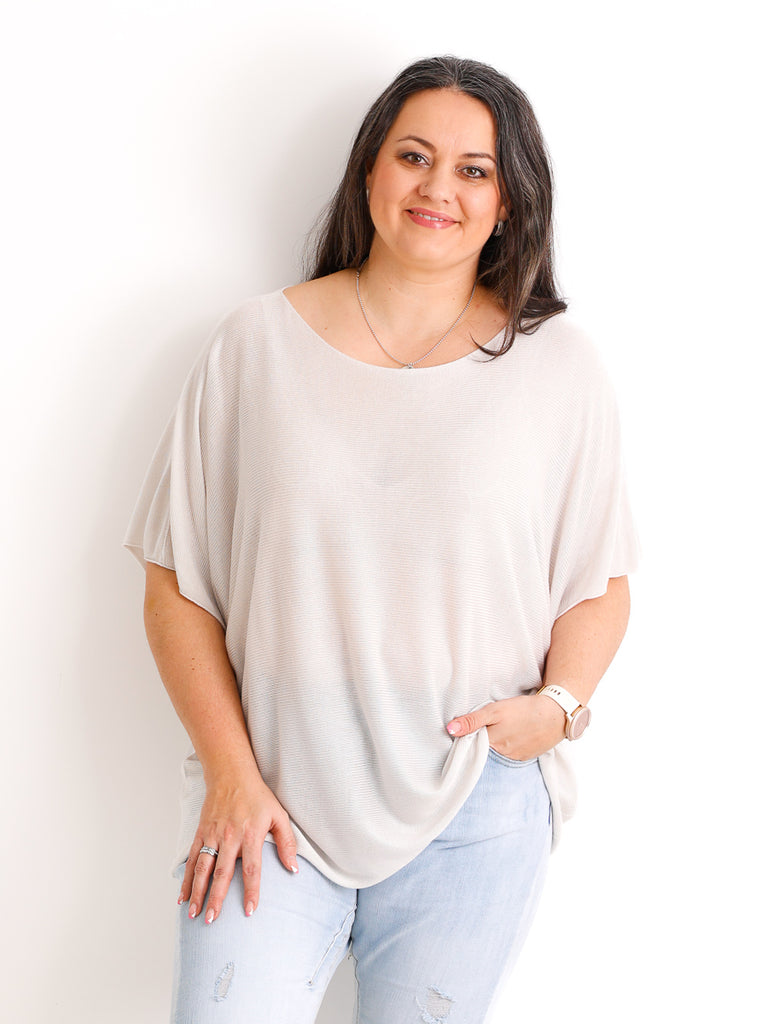 Kurzarm Pullover DELIA - Curvy One Size 40-48