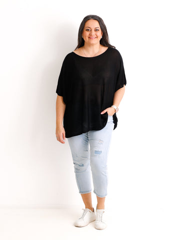 Kurzarm Pullover DELIA - Curvy One Size 40-48