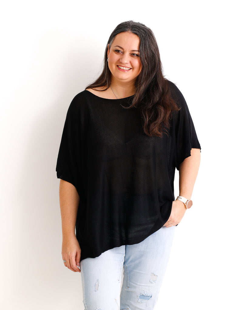 Kurzarm Pullover DELIA - Curvy One Size 40-48