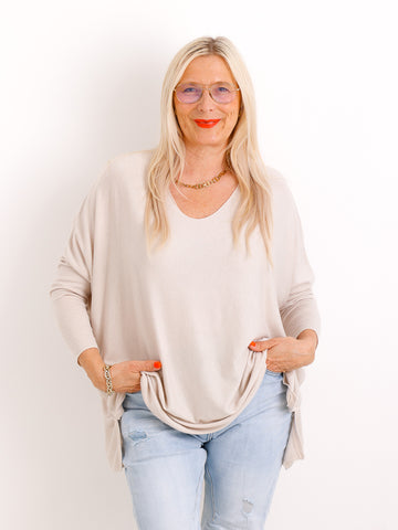 Oversize Longsleeve LYNN.5 – Feinstrick-Haptik – Gr. 38-46