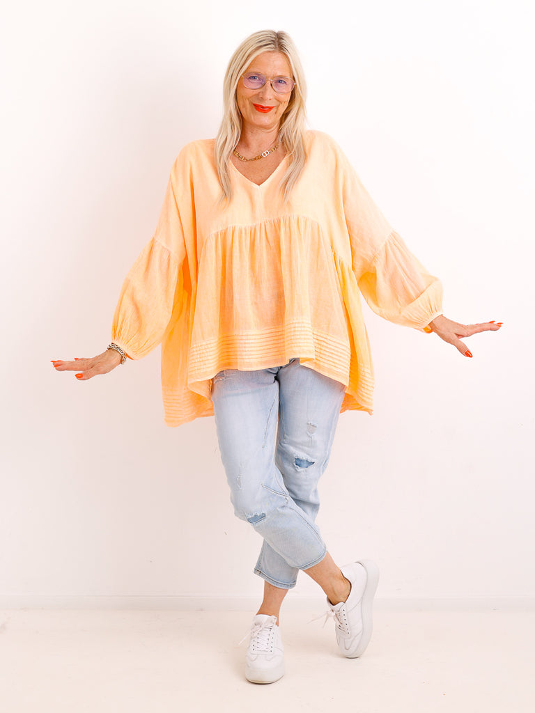 Oversize Tunika FAYE.S – 100% Baumwolle – Semi-transparent – Gr. 36-46