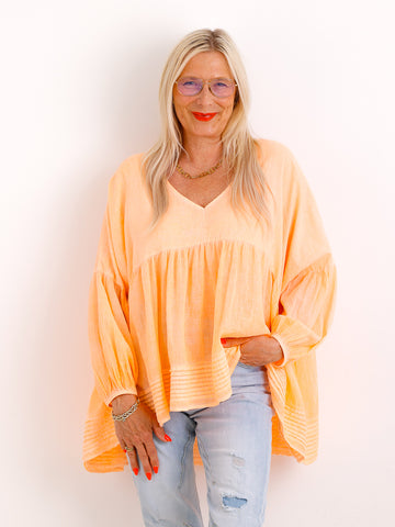 Oversize Tunika FAYE.S – 100% Baumwolle – Semi-transparent – Gr. 36-46