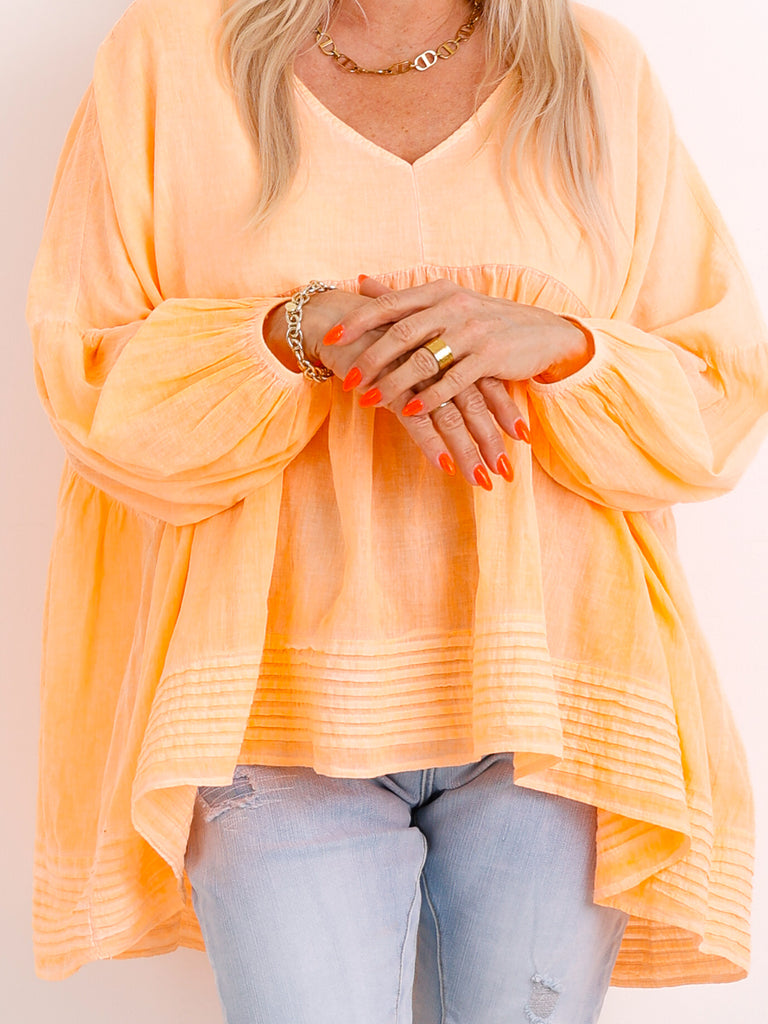 Oversize Tunika FAYE.S – 100% Baumwolle – Semi-transparent – Gr. 36-46
