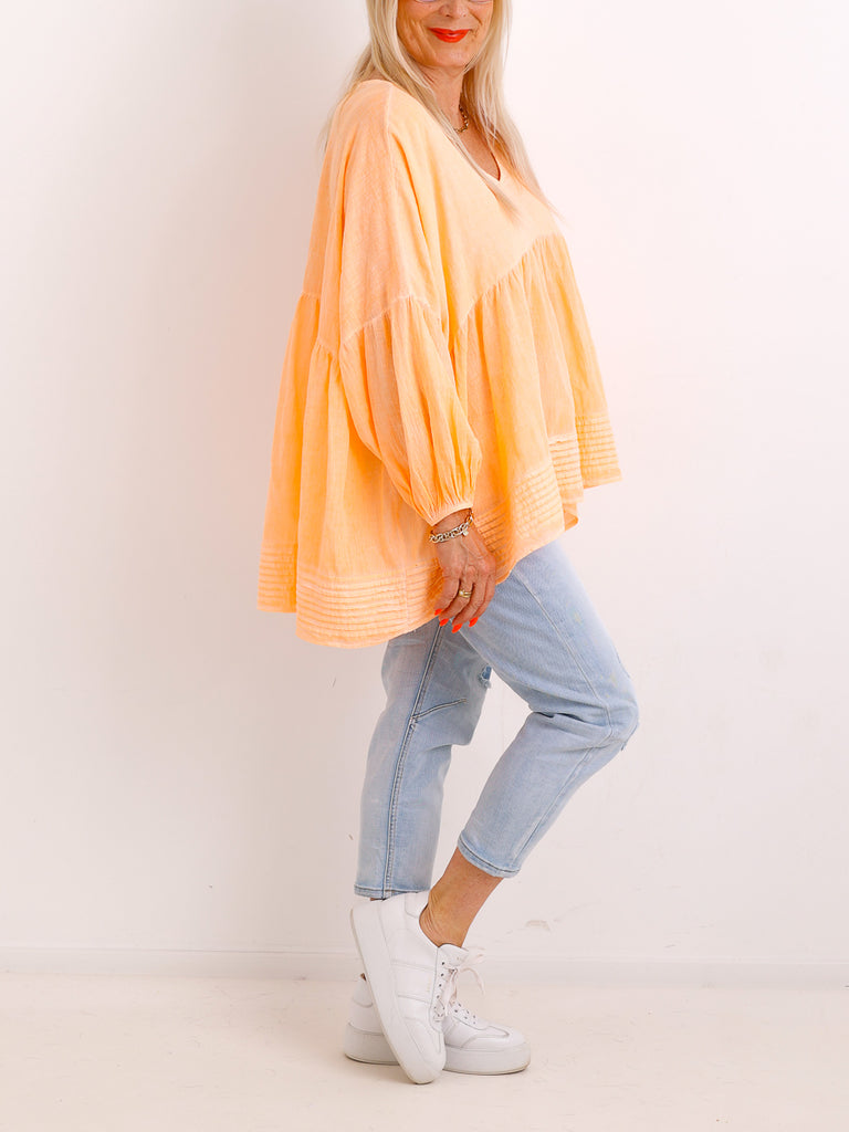 Oversize Tunika FAYE.S – 100% Baumwolle – Semi-transparent – Gr. 36-46
