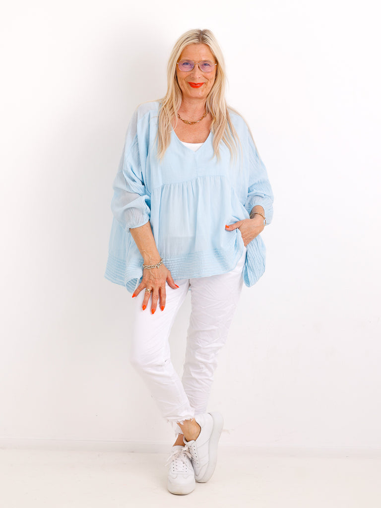 Oversize Tunika FAYE.S – 100% Baumwolle – Semi-transparent – Gr. 36-46