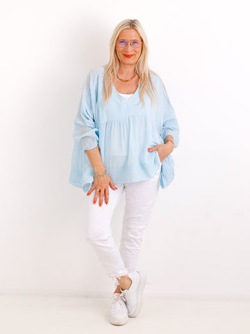 Oversize Tunika FAYE.S – 100% Baumwolle – Semi-transparent – Gr. 36-46