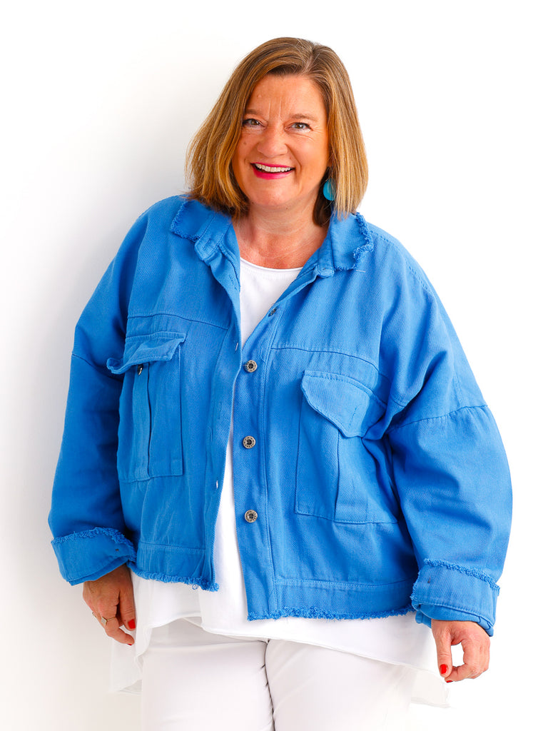 Oversize Jeansjacke ANTONIA – Boxy-Schnitt – Gr. 44/46-50