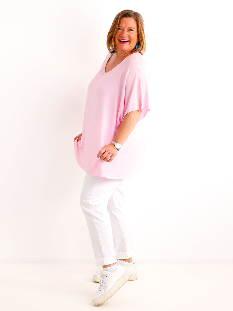 Kurzarm Pullover DELIA.S - Curvy One Size 40-48