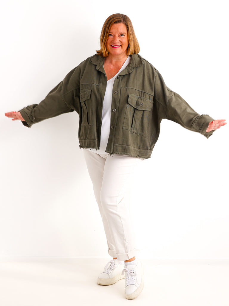 Oversize Jeansjacke ANTONIA – Boxy-Schnitt – Gr. 44/46-50