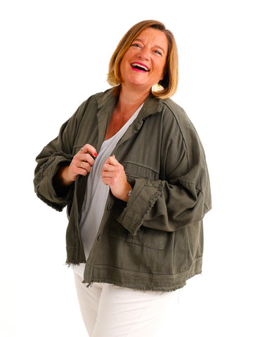 Oversize Jeansjacke ANTONIA – Boxy-Schnitt – Gr. 44/46-50