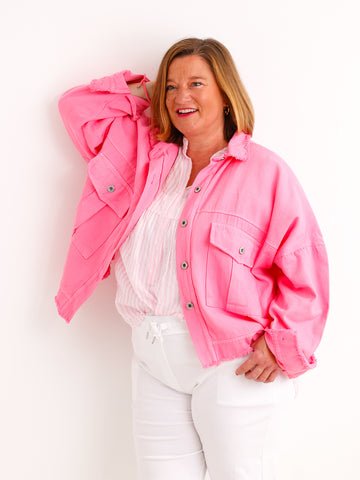 Oversize Jeansjacke ANTONIA – Boxy-Schnitt – Gr. 44/46-50
