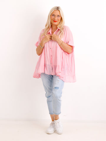 Luftige Baumwoll-Tunika KIMBERLY.S – Volants – Oversize – Gr. 38-50