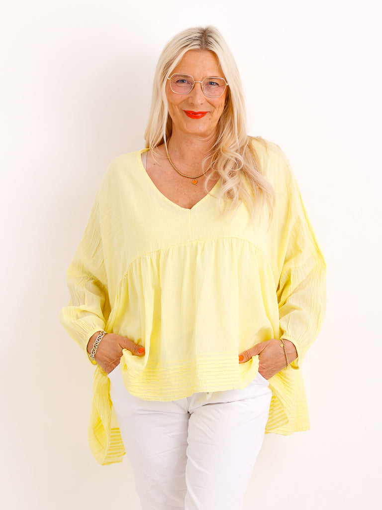 Oversize Tunika FAYE.S – 100% Baumwolle – Semi-transparent – Gr. 36-46
