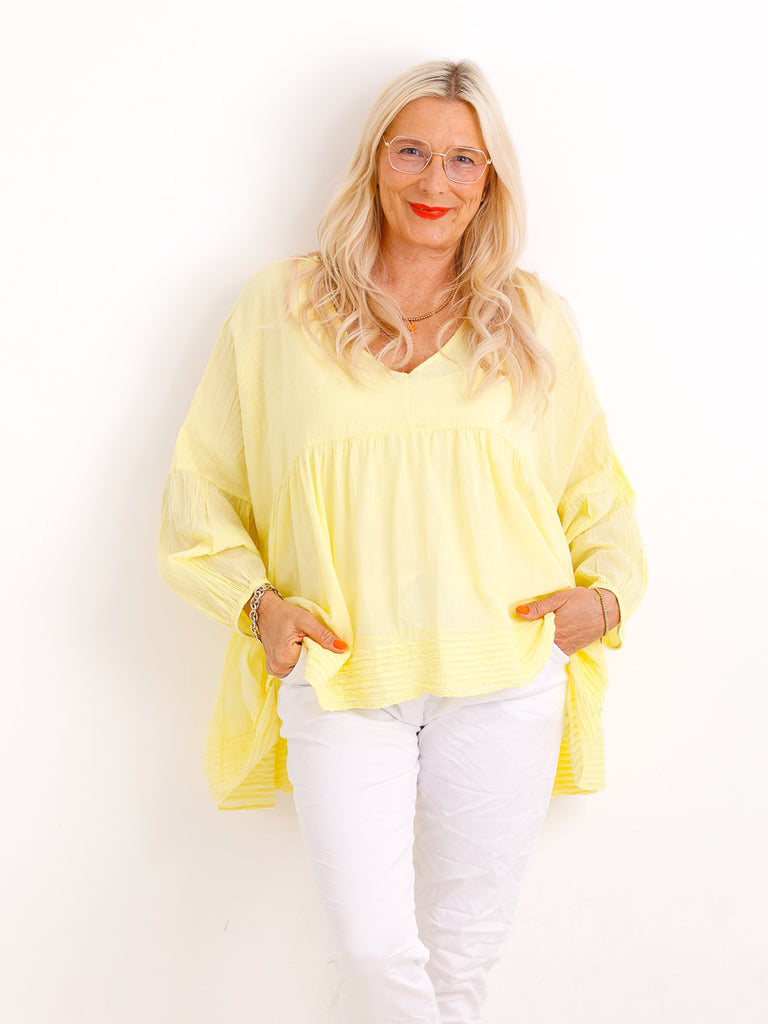 Oversize Tunika FAYE.S – 100% Baumwolle – Semi-transparent – Gr. 36-46