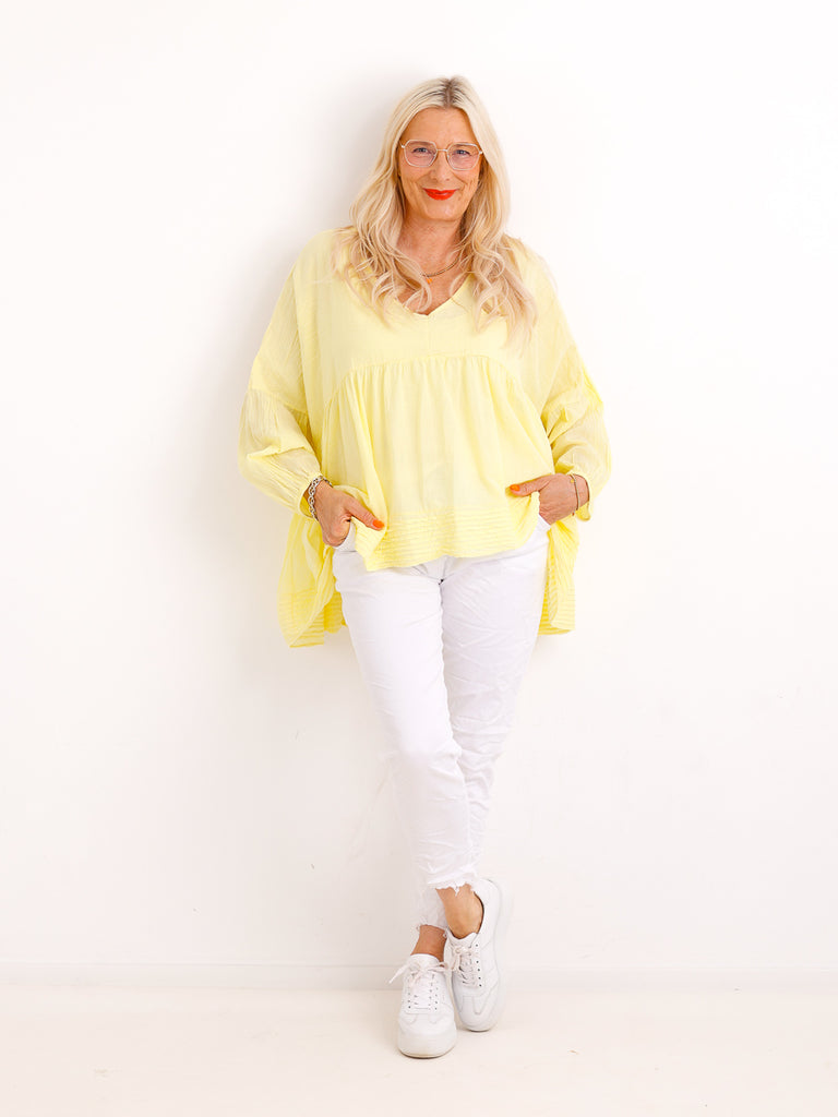 Oversize Tunika FAYE.S – 100% Baumwolle – Semi-transparent – Gr. 36-46