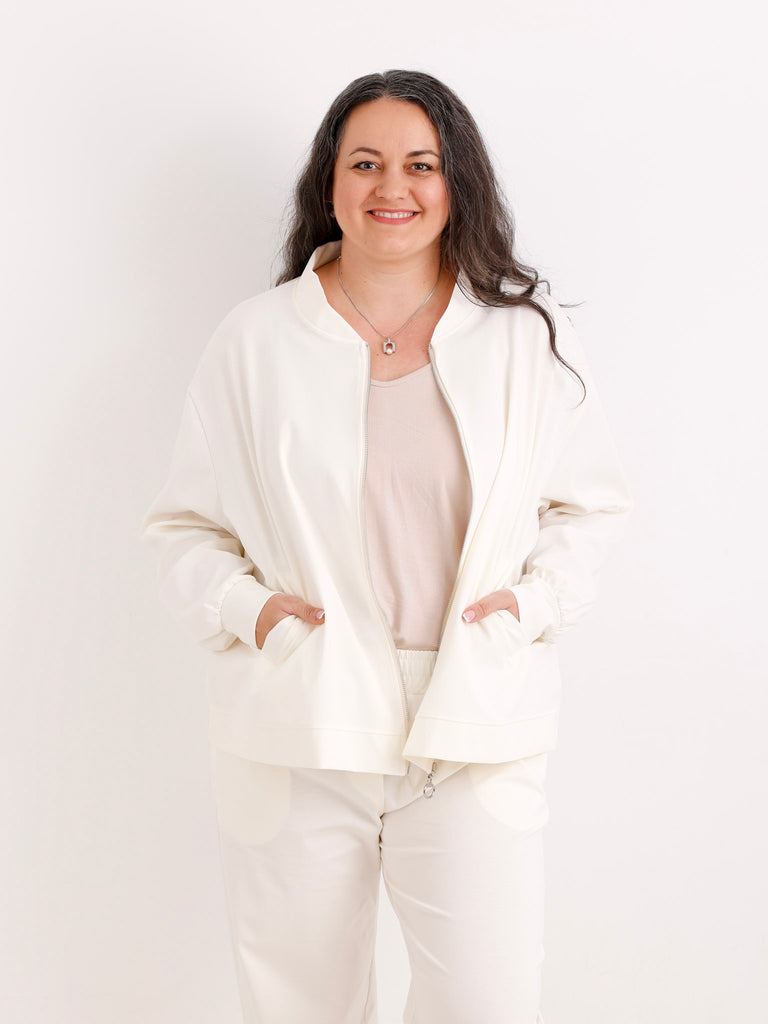 Curvy Jersey-Zweiteiler LANA.S – Bomberjacke & Utility-Hose – Gr. 42-48/50