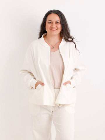 Curvy Jersey-Zweiteiler LANA.S – Bomberjacke & Utility-Hose – Gr. 42-48/50