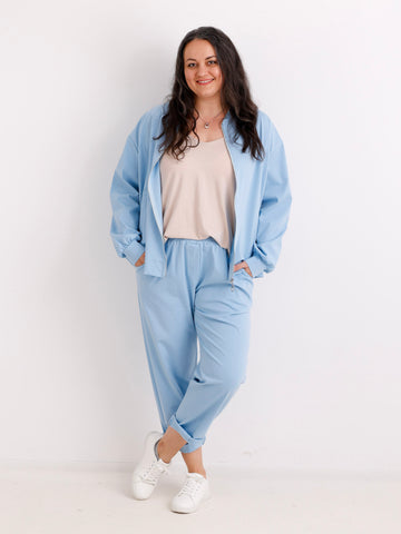 Curvy Jersey-Zweiteiler LANA.S – Bomberjacke & Utility-Hose – Gr. 42-48/50