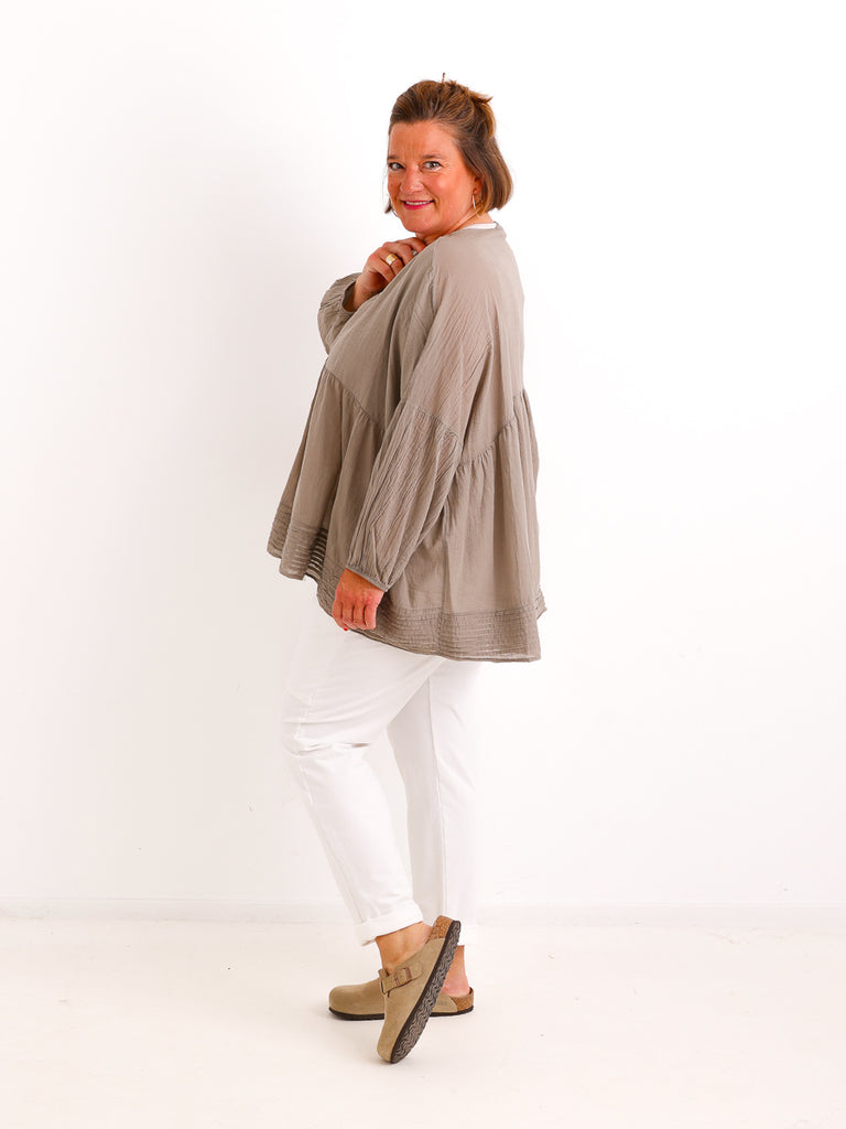 Oversize Tunika FAYE.S – 100% Baumwolle – Semi-transparent – Gr. 36-46