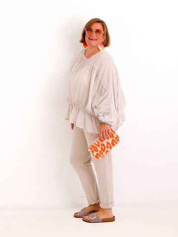Oversize-Tunika LUNA.S – 100 % Baumwolle – Fledermausärmel – Gr. 38-48