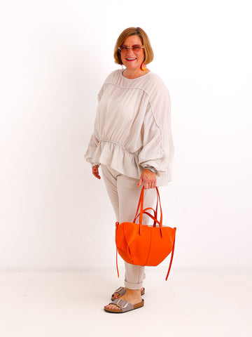 Oversize-Tunika LUNA.S – 100 % Baumwolle – Fledermausärmel – Gr. 38-48