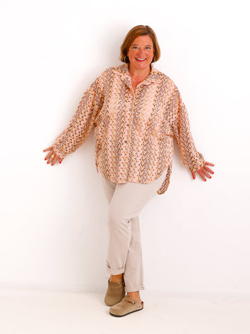 Oversize Ajour-Bluse NAOMI.S – Feine Lace-Struktur – Fließender Fall – Gr. 38-48