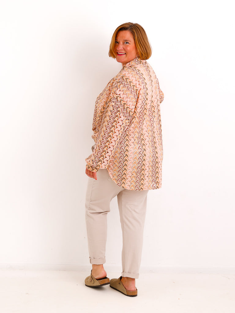 Oversize Ajour-Bluse NAOMI.S – Feine Lace-Struktur – Fließender Fall – Gr. 38-48