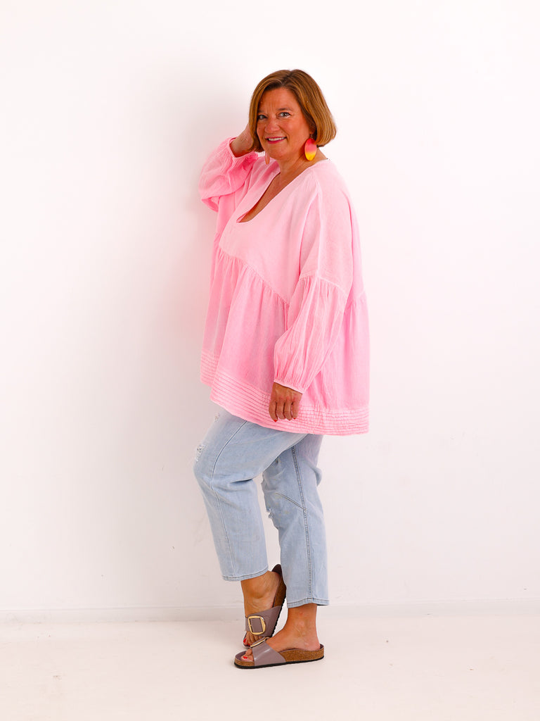 Oversize Tunika FAYE.S – 100% Baumwolle – Semi-transparent – Gr. 36-46