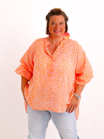 Oversize Leo-Blusenshirt PAMY.S – Luftige Baumwolle – Gr. 36-44