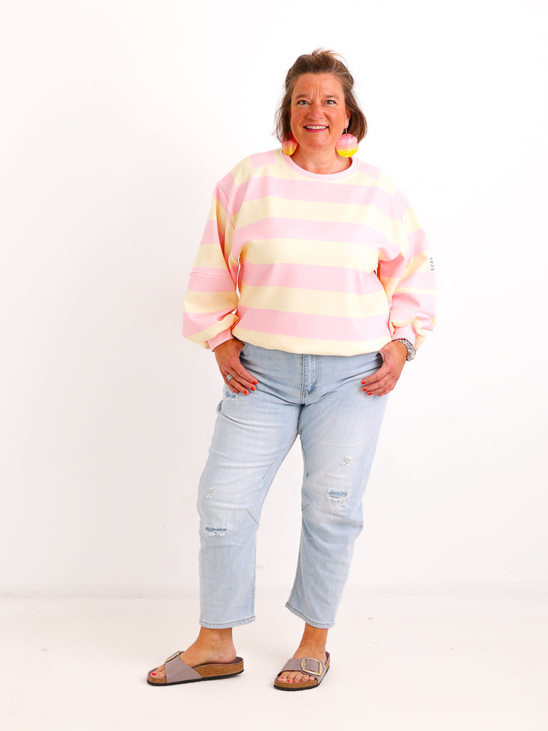 PIA.S Oversize Sweatshirt - gestreift - Gr. 38-44