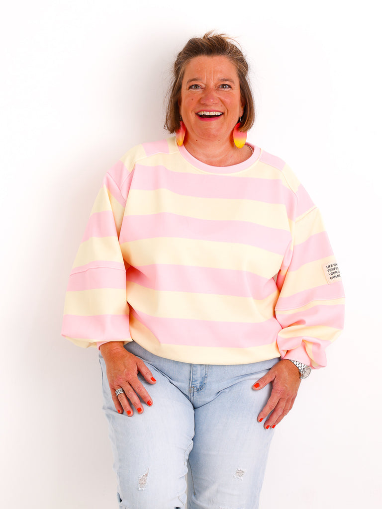 PIA.S Oversize Sweatshirt - gestreift - Gr. 38-44