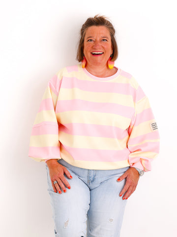 PIA.S Oversize Sweatshirt - gestreift - Gr. 38-44