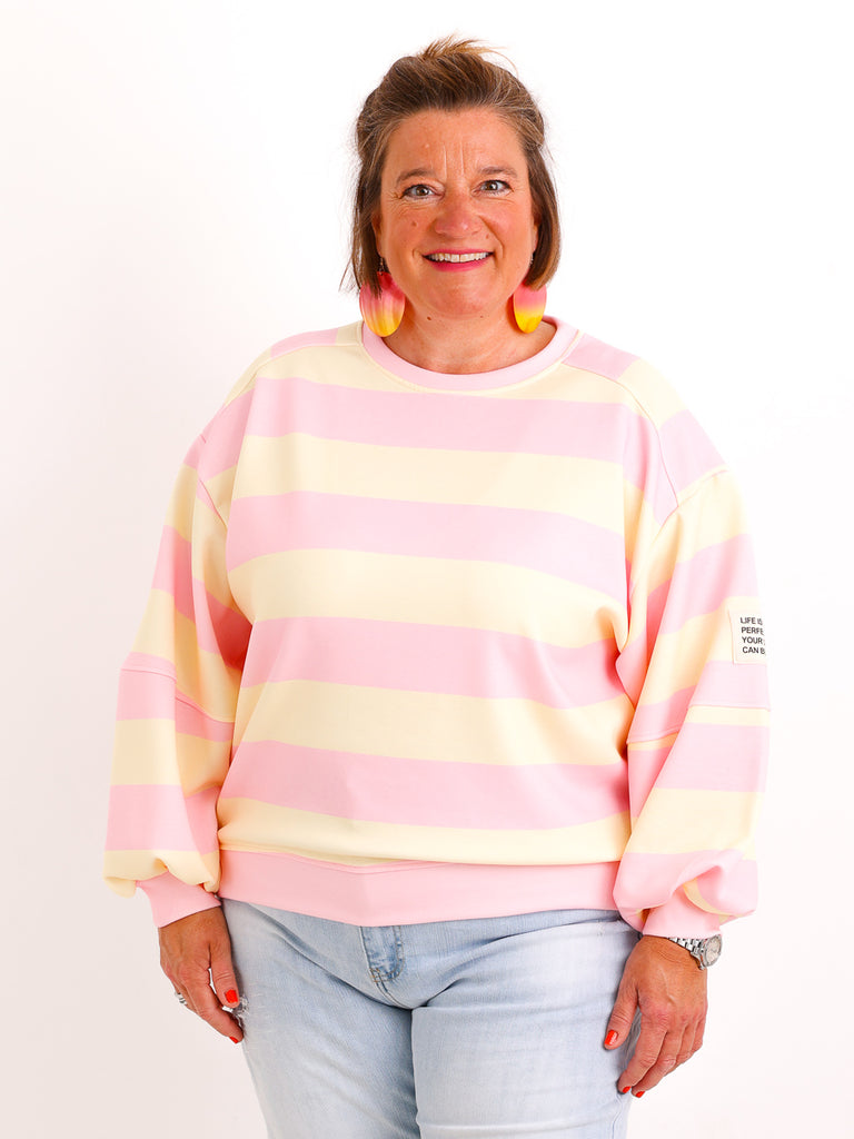 PIA.S Oversize Sweatshirt - gestreift - Gr. 38-44