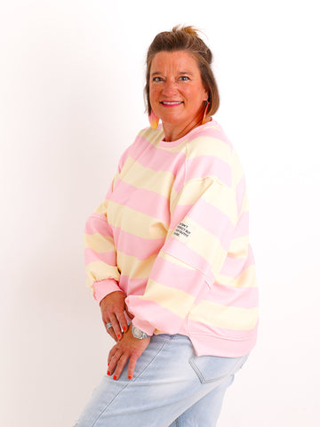 PIA.S Oversize Sweatshirt - gestreift - Gr. 38-44