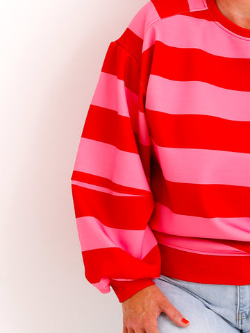 PIA.S Oversize Sweatshirt - gestreift - Gr. 38-44