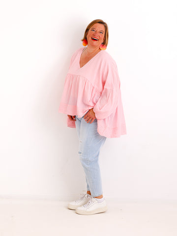 Oversize Tunika FAYE.S – 100% Baumwolle – Semi-transparent – Gr. 36-46