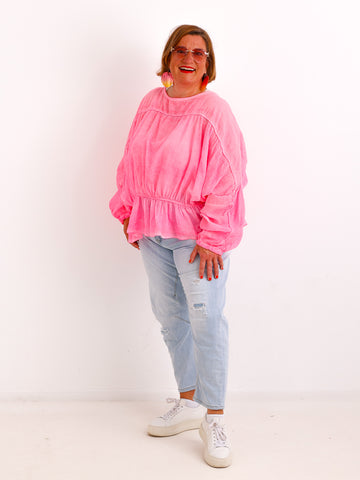 Oversize-Tunika LUNA.S – 100 % Baumwolle – Fledermausärmel – Gr. 38-48