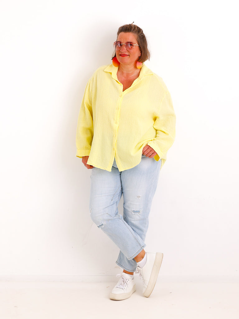 Musselin Oversize Bluse SIENNA.S - 100% Baumwolle - Gr. 38-46