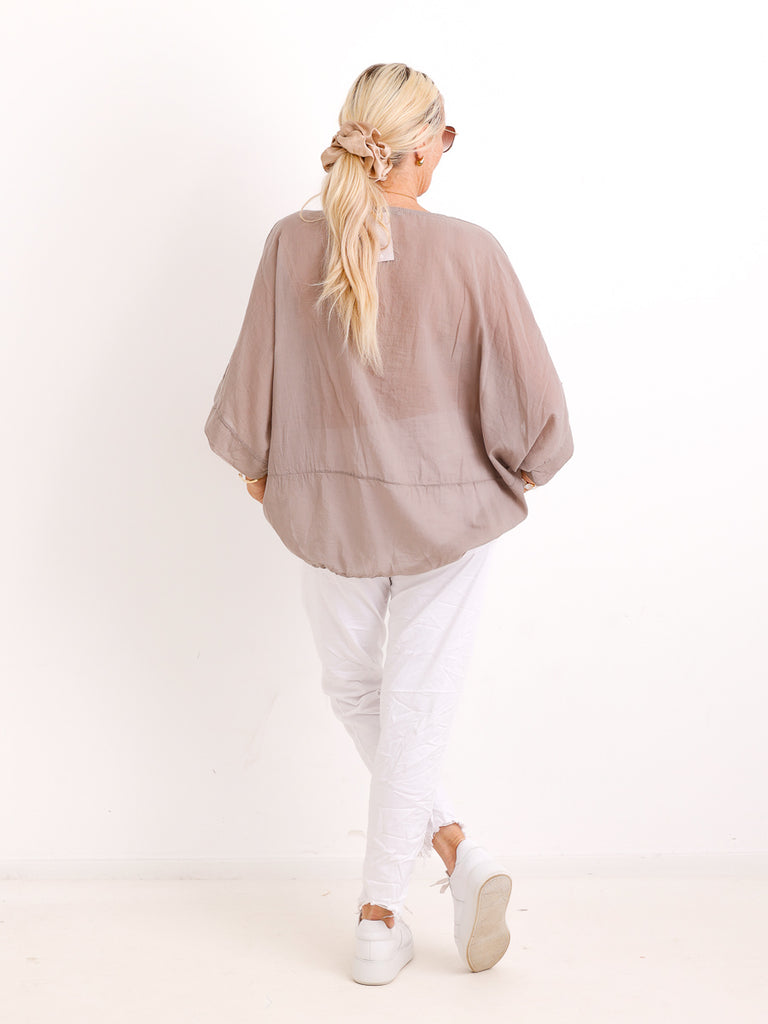 Oversize Tunika DESI.S – Verstellbarer Tunnelzug – Gr. 38-50