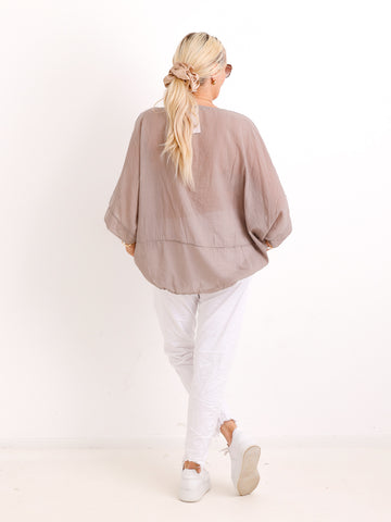 Oversize Tunika DESI.S – Verstellbarer Tunnelzug – Gr. 38-50