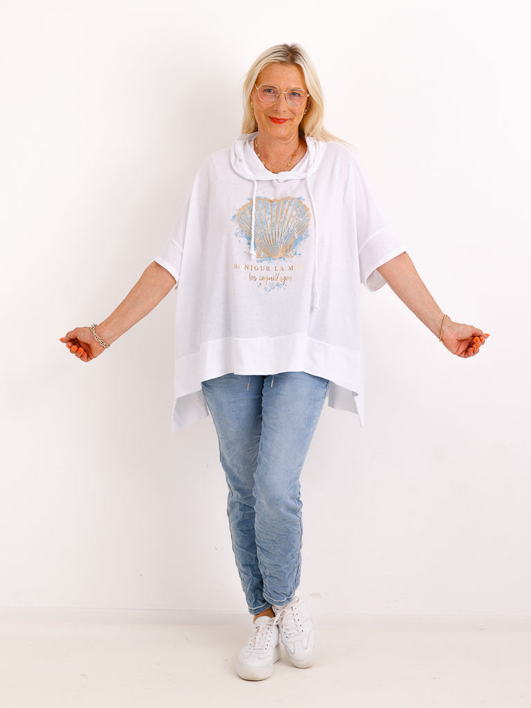XXL Hoodie CLARA.S – Muschel-Detail & Baumwoll-KomfortXXL  Gr. 40-48