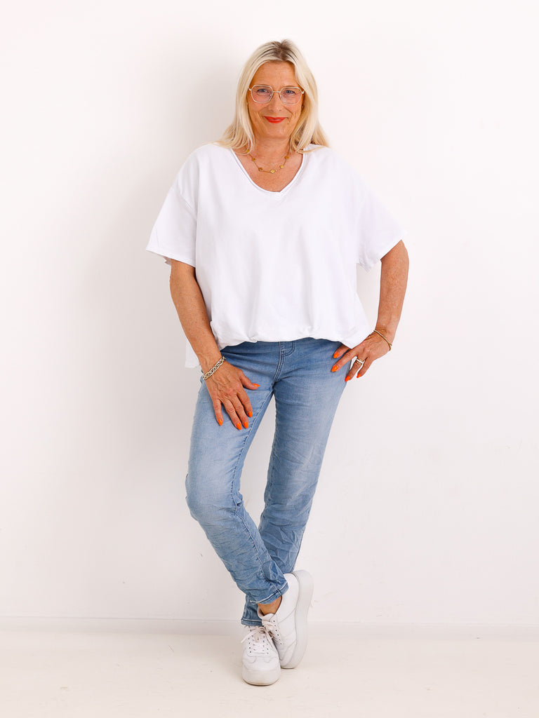 T-Shirt CARMEN.S – Baumwoll-Komfort & Raffdetail - Gr. 38–42