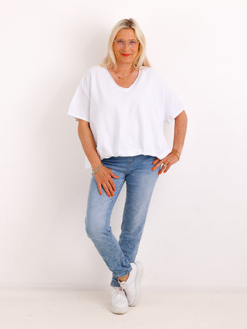T-Shirt CARMEN.S – Baumwoll-Komfort & Raffdetail - Gr. 38–42